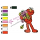Sesame Street Elmo Holding Flowers Embroidery Design